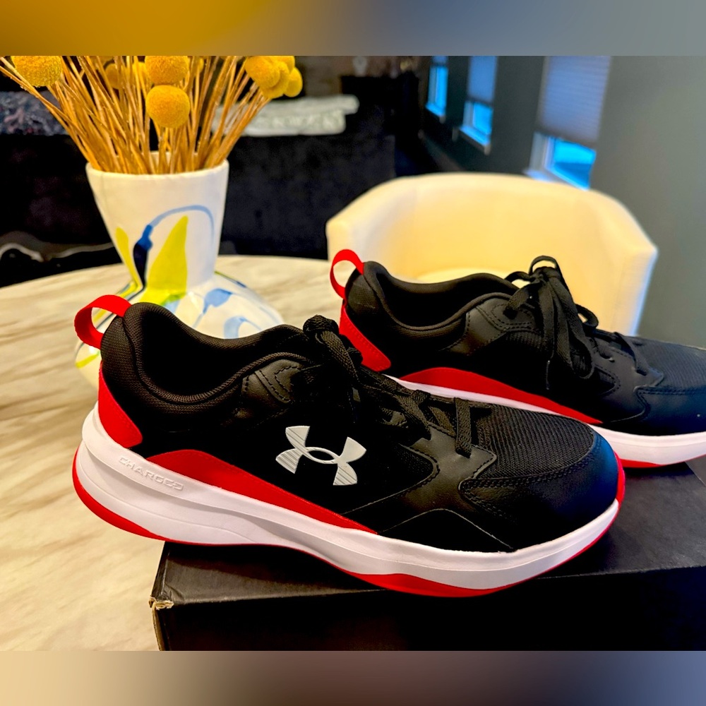 Under Armour Red and Black Sneakers
